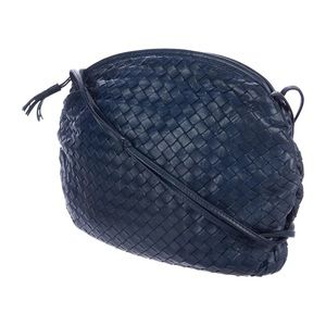 Bottega Veneta vintage navy Intrecciato crossbody purse